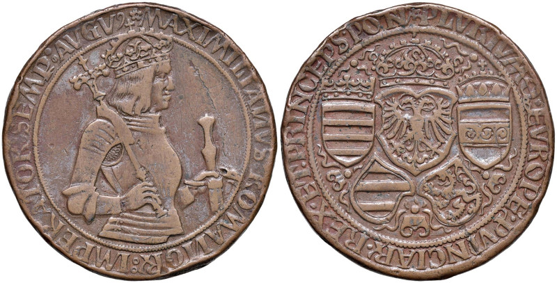 GERMANIA Massimiliano I d'Asburgo (1486-1519) Falso d'epoca ? - (g 29,55) CU Ex ...