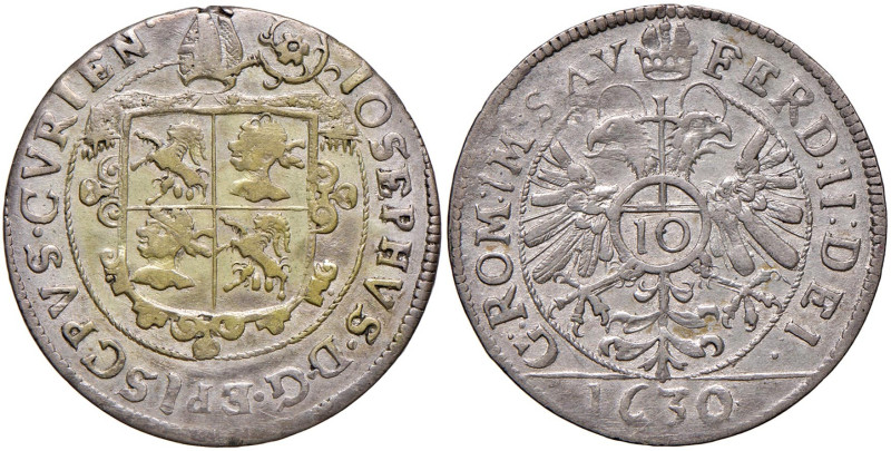 SVIZZERA Joseph Mohr von Zernez (1627-1635) 10 Kreuzer 1630 - KM 84 AG (g 4,40)...