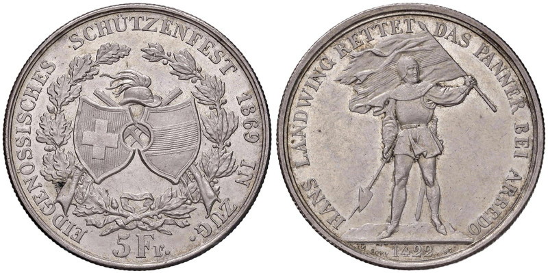 SVIZZERA Zug 5 Franchi 1869 - X S10 (g 25,09) AG
SPL/qFDC