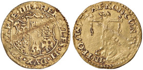 FERRARA Ercole II d'Este (1534-1559) Scudo d'oro del Sole - MIR 286 (g 3,33) AU R Tondello lievemente piegato
M.di BB