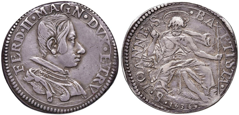 FIRENZE Ferdinando II de' Medici (1621-1670) Testone 1636 -MIR 298 (g 9,20) AG R...