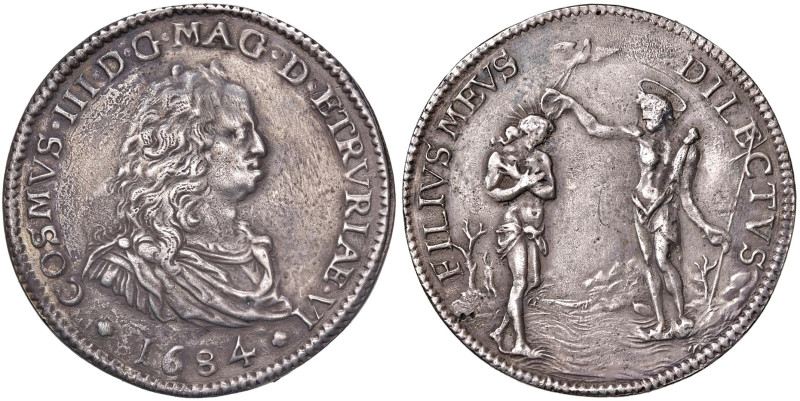 FIRENZE Cosimo III de' Medici (1670-1723) Piastra 1684 - MIR 329/2 AG (g 30,43) ...