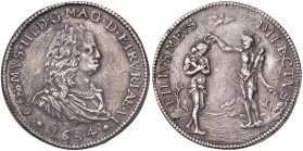 FIRENZE Cosimo III de' Medici (1670-1723) Piastra 1684 - MIR 329/2 AG (g 30,43) RR Porosita' dovute probabilmente alla provenienza da montatura e fond...