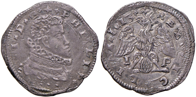 MESSINA Filippo III (1598-1621) 4 Tarì 1613 sigla IP - MIR 345/9 (g 10,35) AG
B...