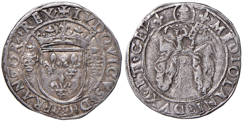 MILANO Luigi XII d'Orleans (1500-1513) Grosso regale da 3 Soldi - MIR 243 (g 2,3...