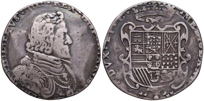 MILANO Filippo IV d'Asburgo (1621-1665) Filippo 1657 - MIR 364 (g 24,28) AG Legg...