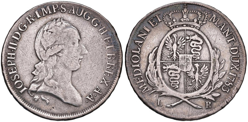 MILANO Giuseppe II d'Asburgo Lorena (1780-1790) Mezzo scudo 1783 - MIR 447/3 (g ...