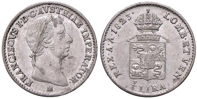 MILANO Francesco I d'Asburgo Lorena (1815-1835) 1/4 Lira Austriaca 1823 M - Gig....