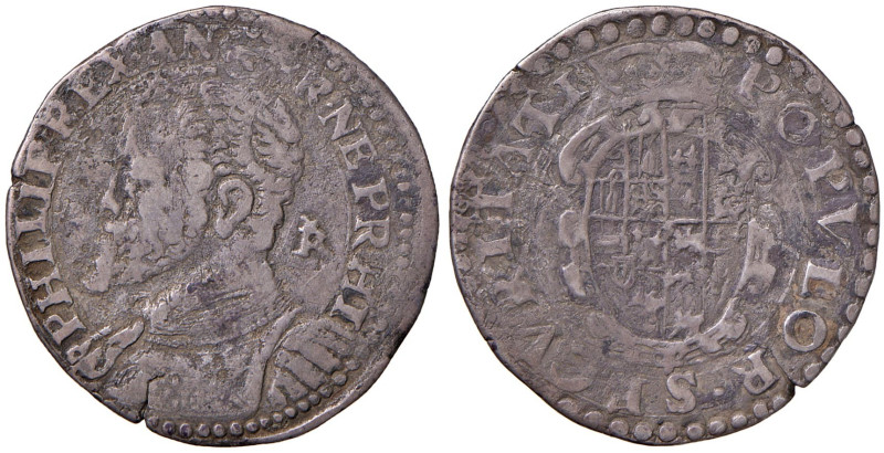 NAPOLI Filippo II d'Asburgo (1554-1598) Tarì - MIR 163/2 AG (g 5,27) RRR
qBB