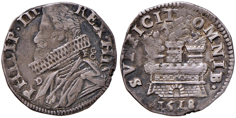 NAPOLI Filippo III d'Asburgo (1598-1621) 15 Grana 1618 - Magliocca 20 AG (g 3,71...