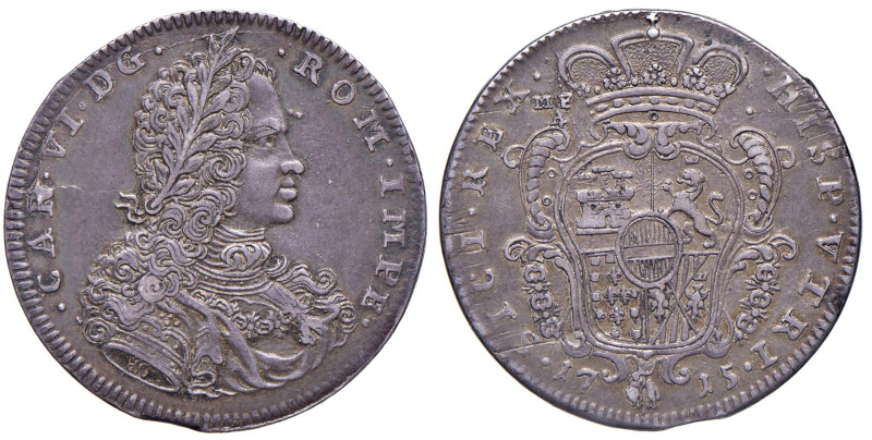 NAPOLI Carlo VI d'Asburgo (1711-1734) Mezzo Ducato 1715 - Nomisma 152 (g 10,90) ...