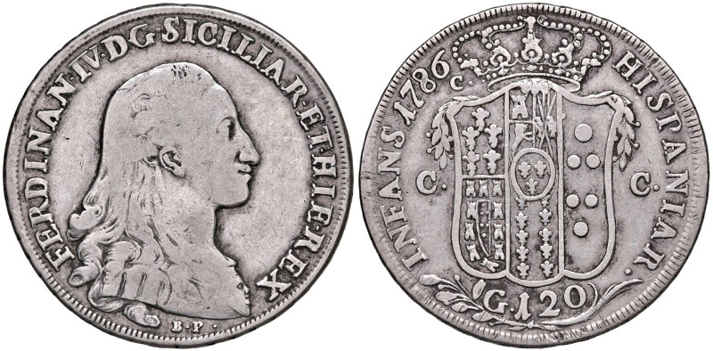 NAPOLI Ferdinando IV di Borbone (1759-1799) Piastra 1786 - Nomisma AG (g 26,99)...