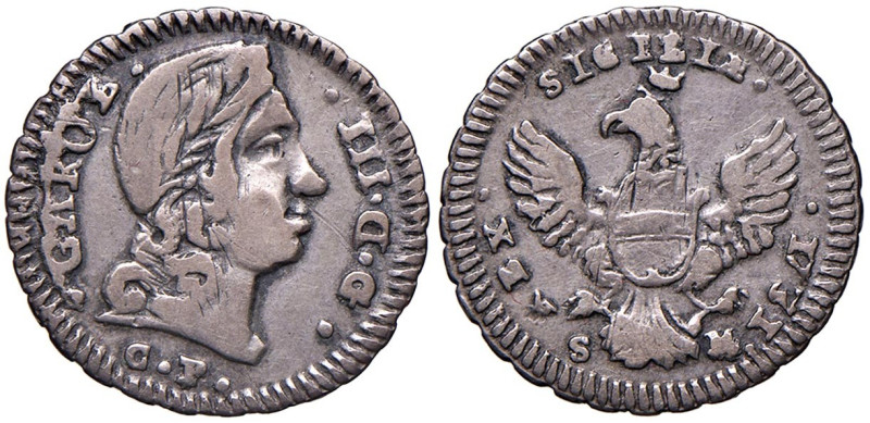 PALERMO Carlo III d'Asburgo (1720-1734) 6 Tarì 1731 - MIR 538/1 AG
MB-BB