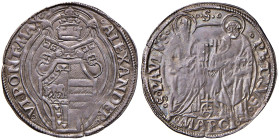 Alessandro VI (1492-1503) Ancona - Grosso - Munt. 23 (g 3,25) AG Debolezza di conio, ma bell'esemplare
SPL