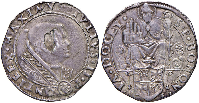 Giulio II (1503-1513) Bologna - Giulio - MIR R/ 584/3; D/ 584/1 (g 3,45) AG Ampi...