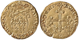Paolo III (1534-1549) Scudo d'Oro - Munt. 92 (g 3,36) AU RR Segnetto nel campo al R/
SPL+