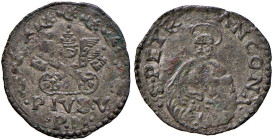 Pio V (1566-1572) Ancona - Quattrino - Munt. 37 (g 0,54) MI
SPL