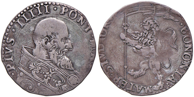 Pio V (1566-1572) Bologna - Bianco o Mezza Lira - Munt. 49 (g 4,28) AG Tosato
q...