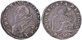 Gregorio XIII (1572-1585) Testone o 3 Giuli An. X - Munt. 13 (g 9,40) AG R
qBB