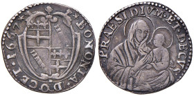 Alessandro VII (1655-1667) Bologna - Carlino 1667 - Munt. 71a (g 1,79) AG R
BB