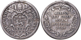 Innocenzo XI (1676-1689) Testone 1684 An. VIII - Munt. 71 (g 8,94) AG Appiccagnolo rimosso e fondi lavorati
qBB