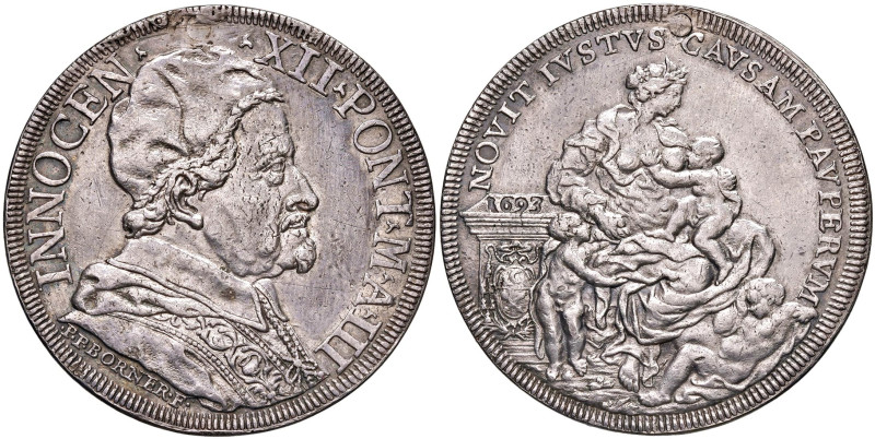 Innocenzo XII (1691-1700) Piastra 1693 An. III - Munt. 23 (g 31,61) AG RR Foro o...