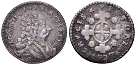 Vittorio Amedeo II Monetazione per la Sardegna (1724-1727) Mezzo Reale 1727 - MIR 911 (g 1,06) AG RR
BB