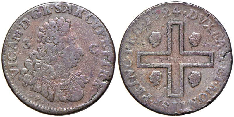 Vittorio Amedeo II Monetazione per la Sardegna (1718-1730) 3 Cagliaresi 1724 - M...