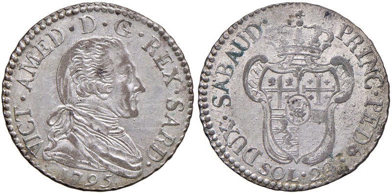 Vittorio Amedeo III (1773-1796) 20 Soldi 1795 - Nomisma 364 MI (g 5,51)
qSPL