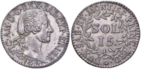 Vittorio Amedeo III (1773-1796) 15 Soldi 1794 - Nomisma 366 (g 4,80) MI
M.di BB