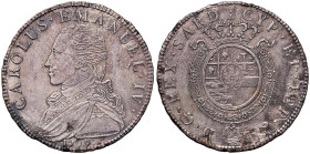 Carlo Emanuele IV (1796-1802) Mezzo scudo 1799 T - Nomisma 482 (g 17,13) AG R Porosita' e graffietti marginali, dovuti probabilmente da una precedente...