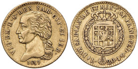 Vittorio Emanuele I (1802-1821) 20 Lire 1817 cifra 7 su 6 - Nomisma 509 (g 6,36) AU R
BB-SPL