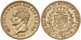 Carlo Felice (1821-1831) 20 Lire 1827 T - Nomisma 548 (g 6,4) AU
M.di BB