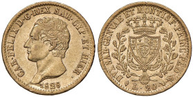 Carlo Felice (1821-1831) 20 Lire 1828 T - Nomisma 549 (g 6,44) AU
BB+/SPL