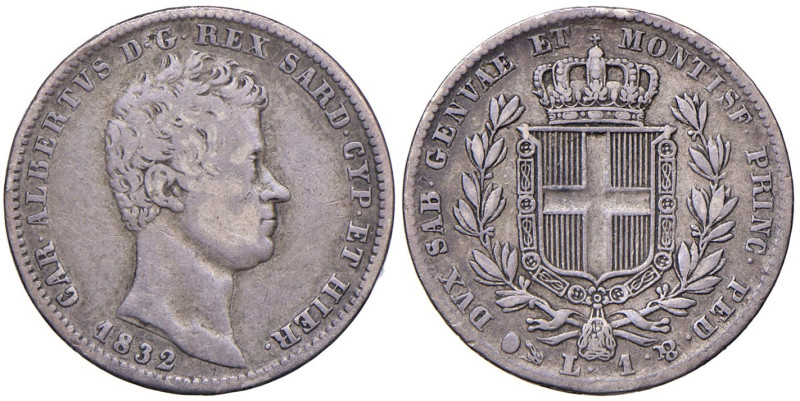 Carlo Alberto (1831-1849) Lira 1832 G - Nomisma 719 AG RR
qBB