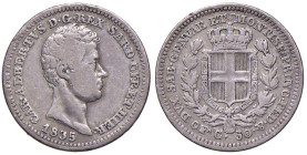 Carlo Alberto (1831-1848) 50 Centesimi 1835 T - Nomisma 731 (g 2,43) AG RRR
MB
