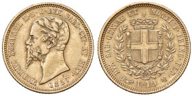 Vittorio Emanuele II (1849-1861) 10 Lire 1857 T - Nomisma 768 AU R
BB/qSPL