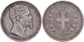 Vittorio Emanuele II (1849-1861) 5 Lire 1861 T - Nomisma 791 (g 24,76) AG RR
BB
