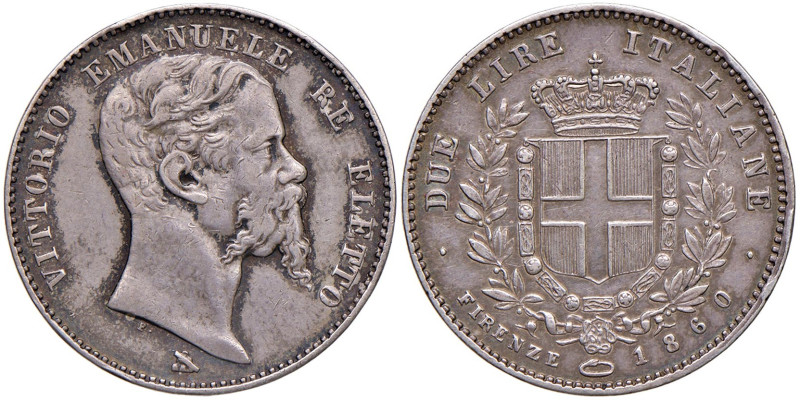 Vittorio Emanuele III Re Eletto (1859-1861) 2 Lire 1860 F - Nomisma 827 (g 9,97)...