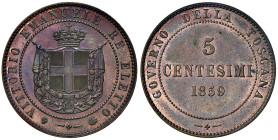 Vittorio Emanuele II Re Eletto(1859-1861) 5 Centesimi 1859 Birmingham - Nomisma 837 CU
FDC