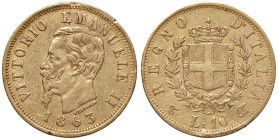 Vittorio Emanuele II (1861-1878) 10 Lire 1863 T - Nomisma 870 (g 3,18) AU
qBB