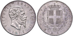 Vittorio Emanuele II (1861-1878) 5 Lire 1877 R - Nomisma 901 (g 24,95) AG
qFDC