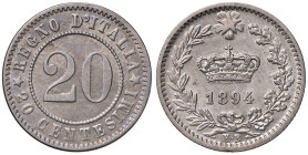 Umberto I (1878-1900) 20 Centesimi 1894 K B - Nomisma 1014 NI
SPL-FDC