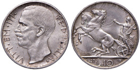 Vittorio Emanuele III (1900-1946) 10 Lire "Biga" 1927 ** due rosette - Nomisma 1111 (g 10,03) AG
FDC