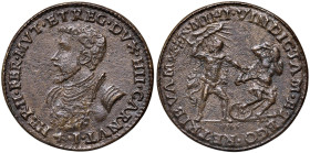 FERRARA Ercole II d'Este (1534-1559) Medaglia fusa del mezzo scudo del 1546 - (g 14,66) AE
SPL