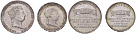 MILANO Ferdinando I d'Asburgo Lorena (1835-1848) Lotto di due medaglie dell'incoronazione del 1838, una detta impropriamente "Lira" e l'altra "Mezza L...