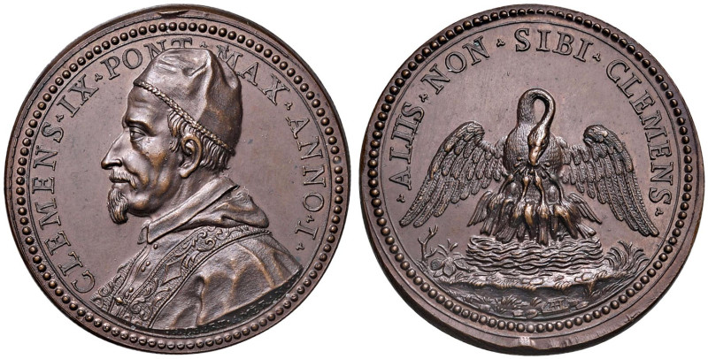 Clemente IX (1667-1669) Medaglia A. I - Opbus: Albert Amerano (g 21,70 - Ø 35 mm...