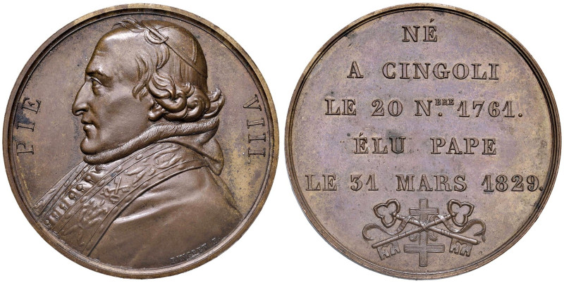 Pio VIII (1829-1830) Medaglia 1829 Per l’elevazione al soglio pontificio - Opus:...