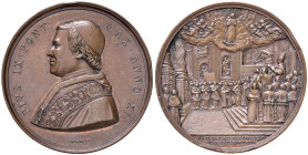 Pio IX (1846-1878) Medaglia A. XI - Opus: Bianchi - AE (g 39,07 - Ø 44 mm) Colpi al bordo. Graffi al D/
qSPL/SPL