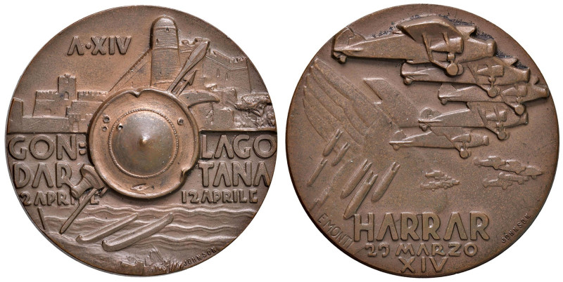 ITALIA Medaglia fascista Campagna d'Etiopia Presa di Harrar 1936 (g 46,05 - mm 4...